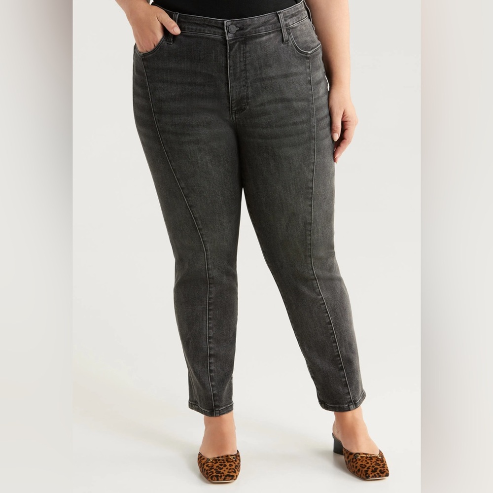 KUT from the Kloth Reese Seamed High Waist Slim Straight Ankle Jeans - 18W